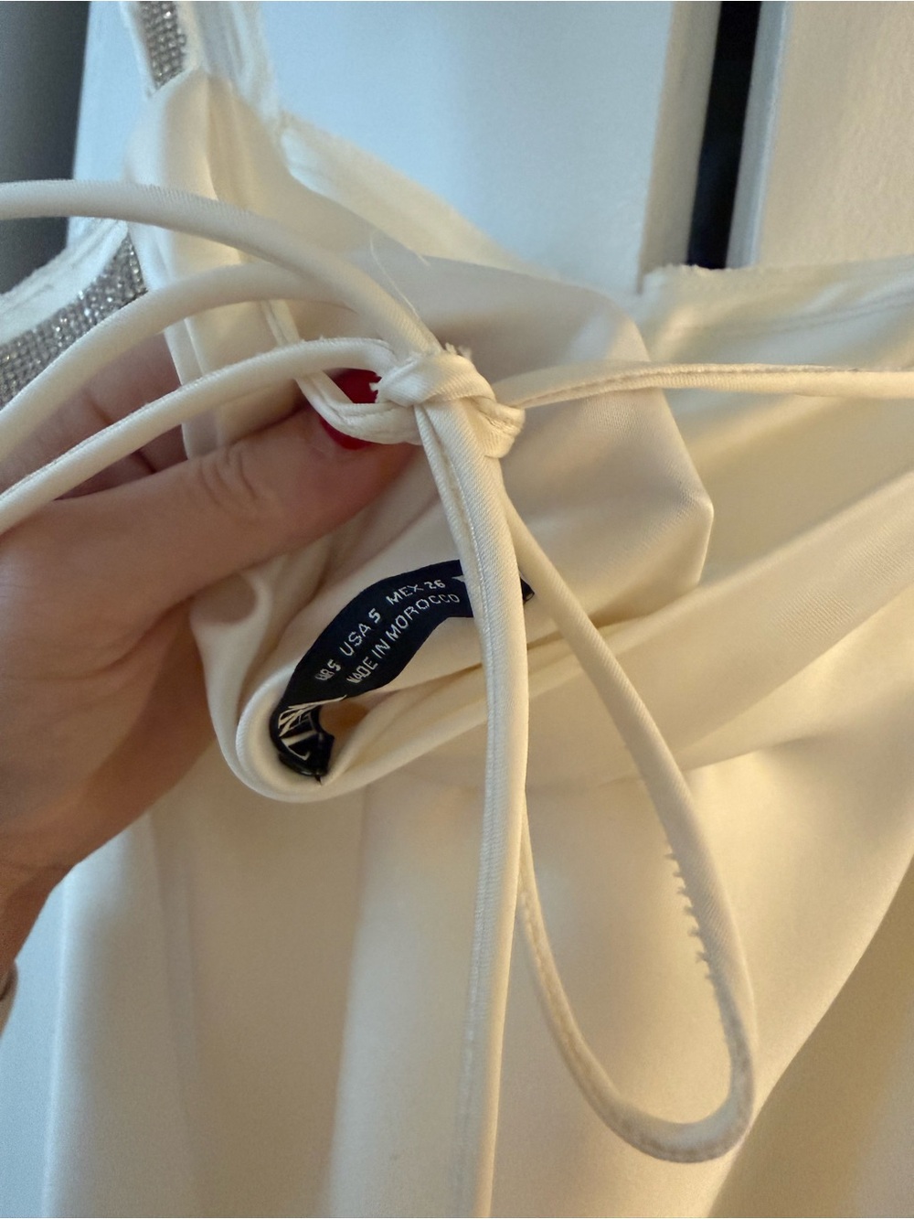 Zara white satin diamond mini dress size small - Picture 4 of 5